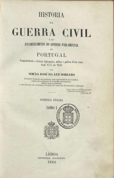 Ficheiro:Capa Livro Historia Guerra Civil Peninsular.1866.jpeg